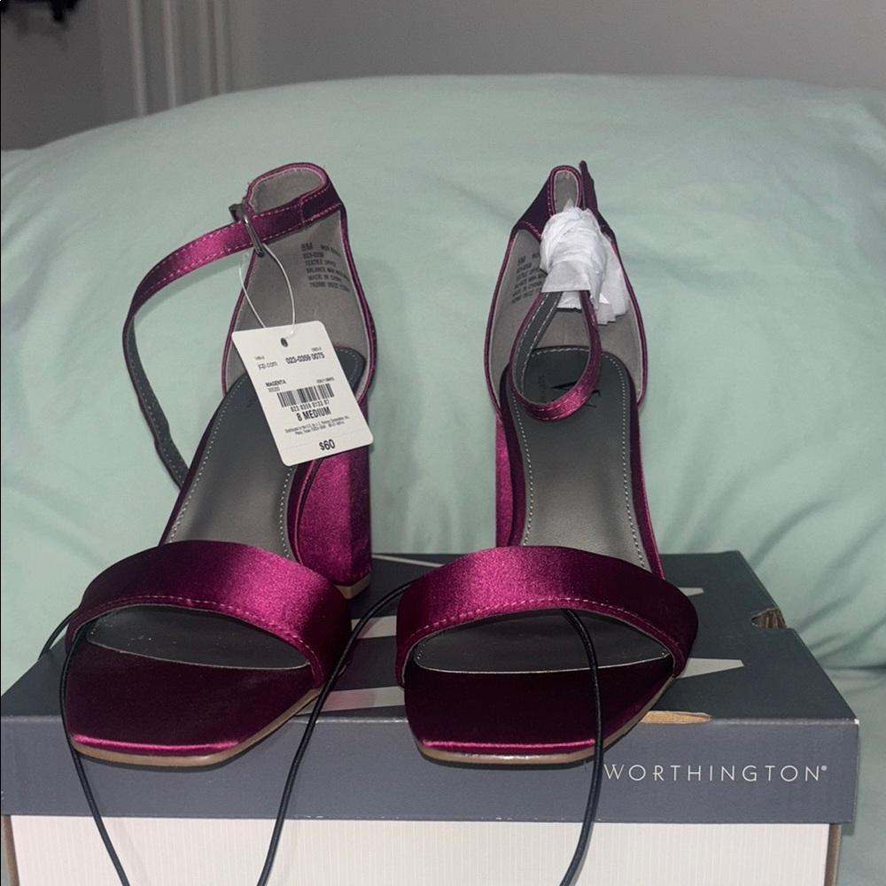 Worthington Pink Heels with Ankle Strap - Picture 2 of 4